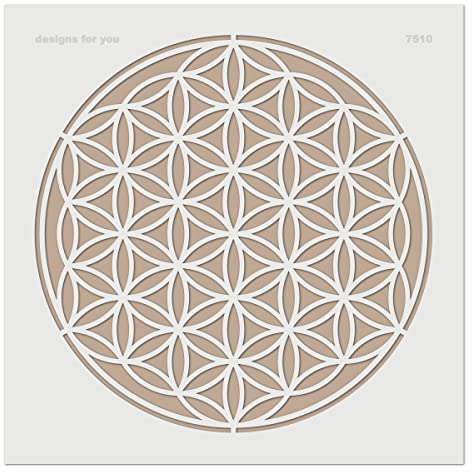 Schablone – Blume des Lebens, wählbar Ø 30 cm bis 80 cm // Malerschablone Lebensblume in S - XXL für ihre Wandgestaltung // Wandschablone ist wiederverwendbar (M)