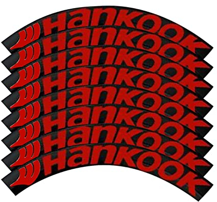 ZeNaha 8 Stück/Set Auto Reifen Rad Aufkleber, Universal 3D Schriftzug Auto Motorrad Reifen Brief Aufkleber, Personalisierte Auto Styling Rad Aufkleber (Color : Red, Size : A)