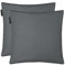 LINUM Annabell Elegant Kissenhülle 40x40 cm 2er-Pack, 100% Baumwolle, Maschinenwaschbar, Granitgrau