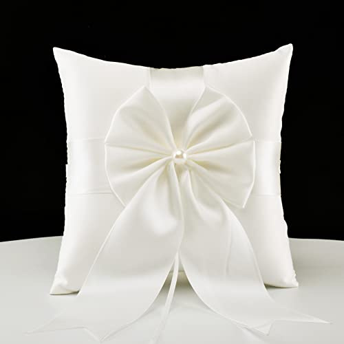 ATAILOVE Ringkissen für Hochzeitsring, Elfenbein-Perlen für Hochzeit, Party, 20 x 19 cm