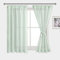DWCN Voile Vorhänge mit Kräuselband Leinenoptik 2 Stücke Halbtransparent Vorhänge für Wohnzimmer,Durchsichtige Gardinen Kurz,Grün,160x140cm (Höhe x Breite)