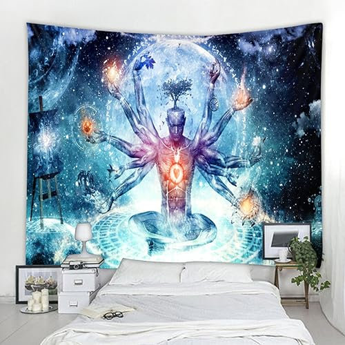 Sedomax Buddha-Meditation, sieben Chakren, Heimdekoration, Wandteppich, Mandala, böhmische Schlafzimmerdekoration, psychedelische Szene, Wandhalterung, Yoga-Matte