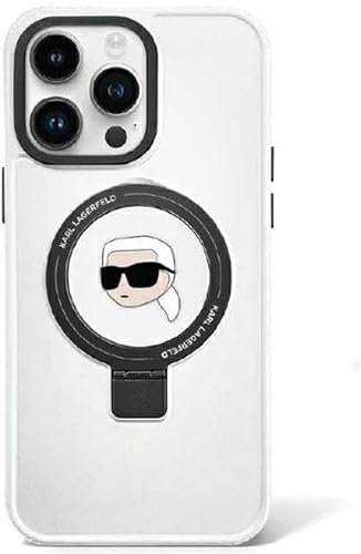 Karl Lagerfeld KLHMP15SHMRSKHH Hülle für iPhone 15 6.1 Weiß hardcase Ring Stand Karl Head