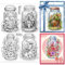 GLOBLELAND Flasche Blumen Klare Stempel Für Kartenherstellung Pilz Vogel Baum Haus Silikonstempel Transparente Stempel Für DIY Scrapbooking Fotoalbum Tagebuch Heimdekoration