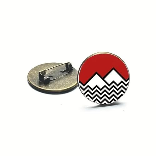 IoSix Pin Twin Peaks Brosche Pins Kleid Anzug Hüte Schals Hosen Broschen Pins Modeschmuck Geschenke, Brone, PIN