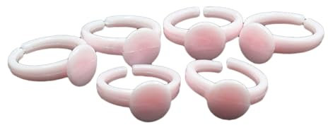 TOYANDONA 100pièces Base De Bague Plastique Réglable Pour Garçon Fille Plateau à Rond Pour Accessoires De Bijoux Faits Main Rose