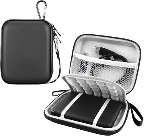 Txeouse Custodia Hard Disk Esterno 2.5'' Per Western Digital Wd Elements Hdd Caso Memoria Esterna Portatile Disco Esterno Protettiva Borsa Antiurto Rigida Cover Case(Nero)