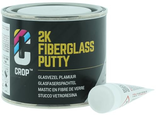CROP 2K Glasfaserspachtel - Inkl. Härter 2K - Dose - Stabile Reparaturen an Karosserie & GFK - 125 ML