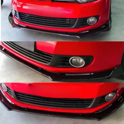 ELIT TUNING STORE Frontstoßstangen-Lippe für Volkswagen Golf 6 2008–2012, Karosserie-Set, 6 Farben, Autozubehör, Spoiler, Splitter, Diffusor, Klappe, Sport-Stoßstange, Außenteile, Rot, 3 Stück