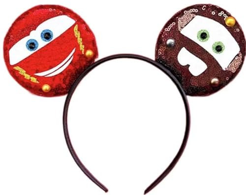 CLGIFT Mickey and Minnie Headband for Boy, Black Silver No Bow DIY Bulk Ears (Car and Friends)