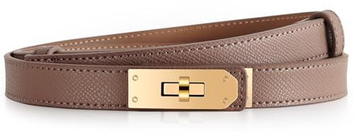 DUNSOO Gürtel Damen, klassischer Einfarbiger Legierungs Twist Lock Verstellbarer Dünner Gürtel, Geeignet Für Kleiderdekoration, Jeans, Kleid. Damengürtel