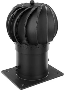 KRONO-PLAST DREHBARER Schornsteinaufsatz mit Blende + GRATIS fi 150 (Schwarz)