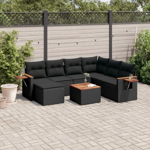 Festnight Gartenlounge mit Stauraum Garten Loungemöbel Set Rattan Garten Lounge Set Ecksofa Balkon Sofa Outdoor Gartensofa Terrasse Ecklounge Terrassenmöbel Gartenmöbel Couch Balkonmöbel
