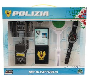 Grandi Giochi - Set Polizia Small - Set ufficiale della Polizia con tutti gli accessori necessari per diventare un vero poliziotto - PL116000