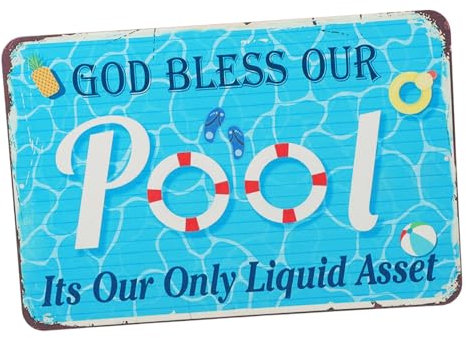 Metall Schwimmbadschild für Außenbereich, Wasserfestes Eisenschild