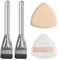 2 brochas de maquillaje, 2 borlas para polvo, brochas de maquillaje planas, brochas de base ultrafinas, herramientas de maquillaje para mujeres, herramientas de belleza