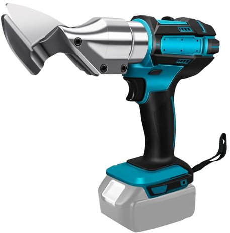 Akku blechschere Elektrisch kompatibel mit Makita 18V Akku, Bürstenlos Akku Elektro Metallschere, Bürstenlose Elektro Metallschere mit 360° drehbarem Kopf für Bleche, Teppiche (Ohne Akku)