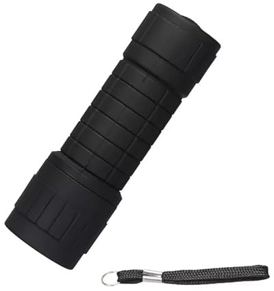 UKDGTMR Mini Portable Torch Flashlight with Drawstring Bag 9 XPE Lamp Beads, Camping, Strong Lighting, Fixed Focus, Pocket Outdoor Emergency Torch (Black)
