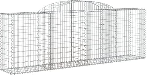 puraday Panier gabion 300 x 50 x 100/120 cm en fer galvanisé - Large application - Décoration en plein air - arrière-cour - Mur de gabion renforcé