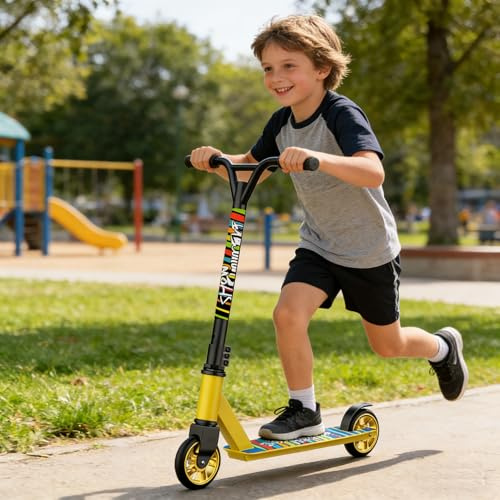 SZCQ Trick Pro Scooter, hochwertiger Stunt-Scooter für Kinder ab 8 Jahren, kompletter Tretroller für Fortgeschrittene, Anfänger, Fortgeschrittene und professionelle Fahrer, Teenager, coole