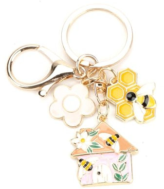 Schlüsselanhänger Pilzhaus Für Mädchen, Viel Glück Im Neuen Zuhause, Einweihungsgeschenk Mit Schmetterling Und Blumen Anhänger, Perfekt Für Schulranzen Oder Rucksack, Haus-Dekor Für Paare (Rosa1)