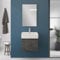 Mobiletto Bagno Sospeso Salvaspazio Da 50 Cm In Legno Nobilitato Pietra Linea Kira Con 1 Anta Dalla Chiusura Soft-Close, Completo Di Specchio 50x60 Cm E Lavabo