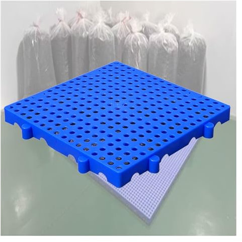 Pallet da pavimento in plastica leggera blu, scivolo per garage, griglia traspirante, piattaforma modulare (30 x 30 x 3 cm)