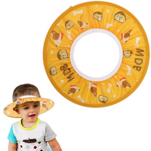 KEQAR Chapeau Douche Réglable, Bonnet Souple Imperméable pour Enfants, Shampooing avec Visière Bain et Protection Oreille, Rince Tête, les Yeux (Diamètre intérieur: 10 cm, extérieur: 30 cm)