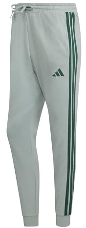 adidas Men's Essential Three Stripes French Terry Pant, Wonder Sage/Collegiate Green, M