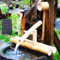 SYLUOQP Fuente de Agua Solar de bambú, decoración del jardín Zen con Bomba y decoración de jardín Exterior extraño con energía Solar, para el jardín Interior Exterior