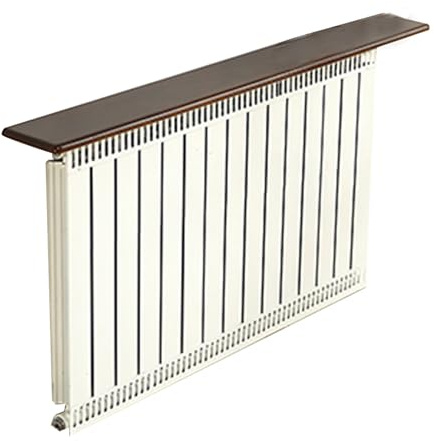 WTJDCCY Radiator Shelf No Drilling, Wood Floating Shelves, Radiator Cover Foil Design on the Back, Small Long Table for Living Room Bedroom Kitchen(Black,150x16cm/59x6in)