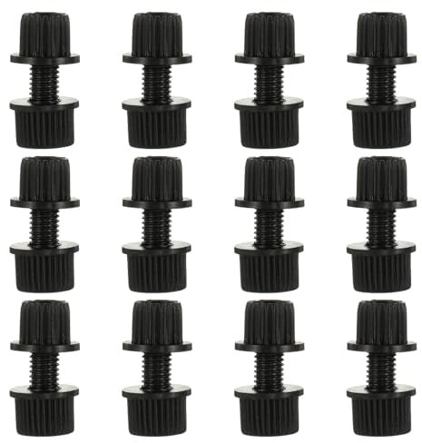 Abaodam 16Pcs Black Nylon Motorcycle Plate Screws with Nuts Motorbike Plate Bolt Fasteners for Secure Number Installation