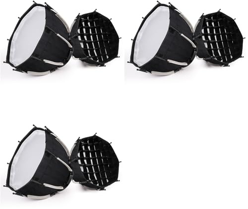Zolynx 3X Softbox Ottagonale da 30 cm Mini Bowens Mount Softbox A Griglia A d'Ape A Sgancio Rapido per ZU60 o M60 COB Fill Light Studio