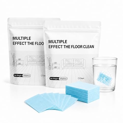100 Piece Multiple Effect the Floor Clean, Dissolvable Floor Cleaning Tablets, Multi Effect Floors Cleaning Tablets for Hardwood, Tile, Laminate (2*Camellia)