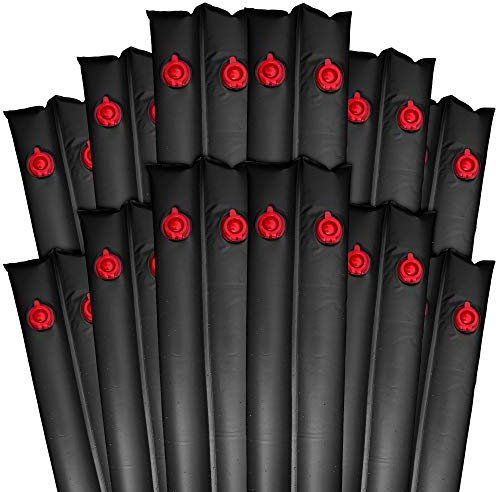 Robelle Doppelkammer-Poolabdeckungsgewichte, extra strapazierfähig, schwarz, 42 mm Dickes Vinyl, Pool-Wasserbeutel, Wasserschläuche, 3 m, 12 Stück