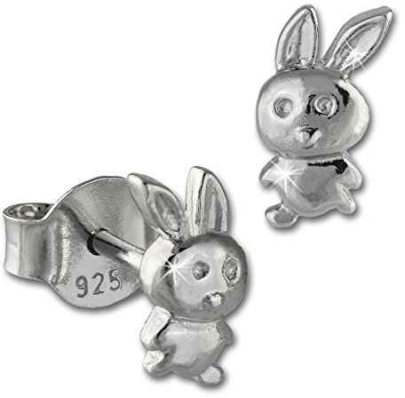 Teenie-Weenie Ohrringe für Kinder 925 Silber Ohrstecker Häschen SDO408 Silber Ohrstecker