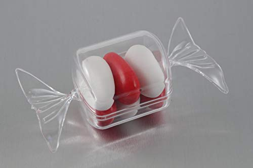 Subito disponibile Stock 50 Pezzi Scatola in plexiglass per bomboniera Confetti a Forma di Caramella