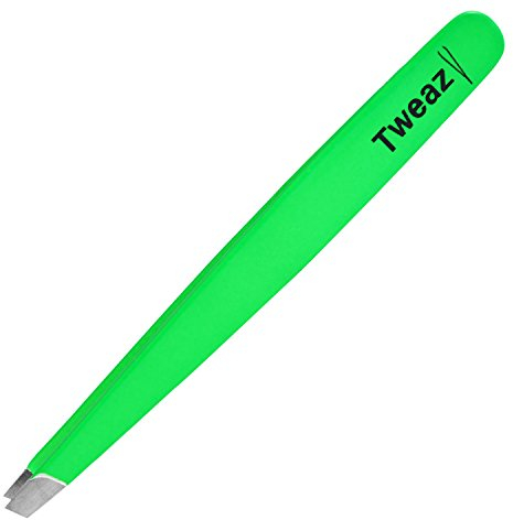 K-Pro TWEAZY Pinza de Acero Inoxidable para Depilar Cejas y Retirar Astillas (Neon Verde)