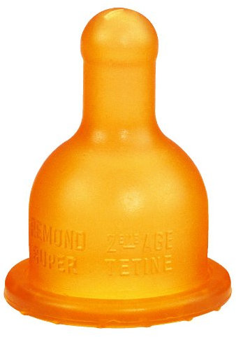 dBb Remond Super-tétine 2ème âge antiaérophagique en caoutchouc – Tétine à débit constant spéciale pour lait épais, bouillie, potage - À partir des 4 mois de bébé - Fabriquée en France