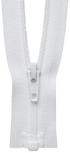 Light-Weight Open End Zip 25cm: White