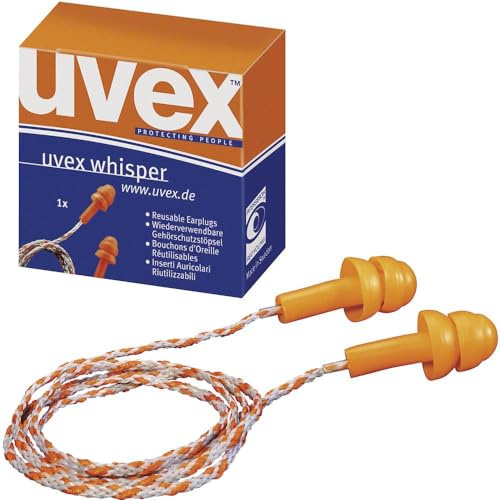 Uvex Gehörschutzstöpsel 23 dB mehrweg Whisper 2111201 50 Paar, Orange