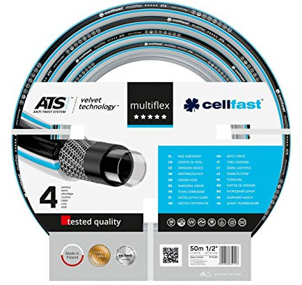 Cellfast 13-201 Schlauch Multiflex ATS Variant, 1/2 Zoll, 50 m, Mehrfarbig, 0,39 x 0,39 x 0,14 cm, 0.39 x 0.39 x 0.14 cm