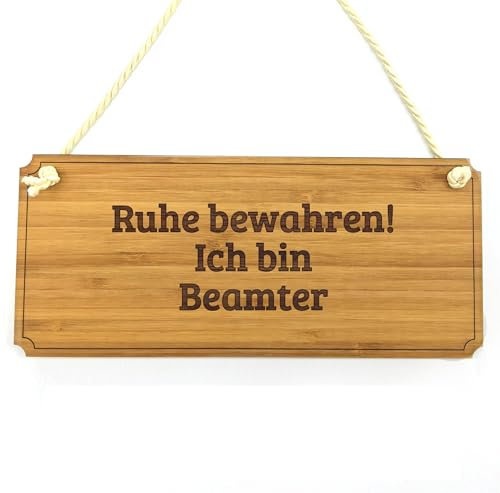 Mr. & Mrs. Panda Türschild Beamter - Geschenk, Schenken, Wanddeko, Rente, Geschenkidee, graviert, Shabby, Küchenschild, Holztafel, Landhaus,