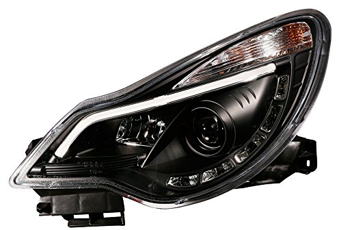 AUTO-STYLE Satz Scheinwerfer inkl. TFL 'Light-Bar' kompatibel mit Opel Corsa D 2011-2014 - Schwarz - exkl. OPC