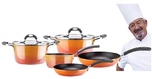 VITREX 71SAFUEGO26 FUEGO – Sartén con antiadherente bi-capa, Aluminio, 200°, 26 cm, Naranja