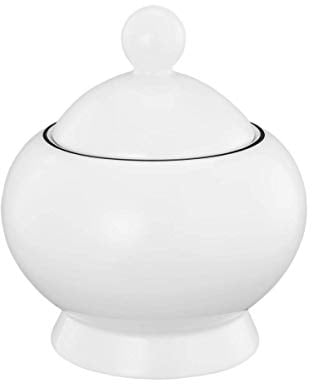 Seltmann Lido Black Line Zuckerdose, Porzellan, Weiß, 9.5 cm