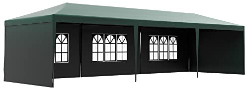 Outsunny Garden Gazebo Marquee Party Wedding Tent Canopy (9m x 3m) - Green
