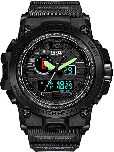 Fomtty Orologi Militari Uomo, Orologio da Uomo Analogico e Digitale, Orologio Sportivo, Impermeabile Orologio LED con Cronometro LED Digitale Orologio Luxury Casual Wristwatch (Nero)