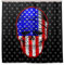 BKEOY Duschvorhang Totenkopf USA Star Bar Flagge Badvorhang Schimmelresistent Wasserdicht Waschbar Polyester Stoff für Badezimmer Dekoration Vorhang 183 x 183 cm mit 12 Vorhanghaken