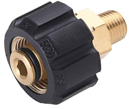 Tool Daily Adaptateur pour Nettoyeur Haute Pression, Métrique Femelle M22 vers Mâle NPT 1/4, 350 bar (5000 PSI)